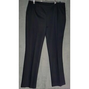Chico's Women's  Dress Pants Sz 10 (1.5) Black Flat Front Side Zip Straight Leg